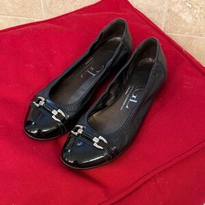 AGL Black Flats with Silver Detailing